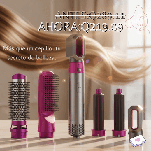 Cepillo 5 en 1: seca, alisa, riza, da volumen y moldea tu cabello en minutos 🔥